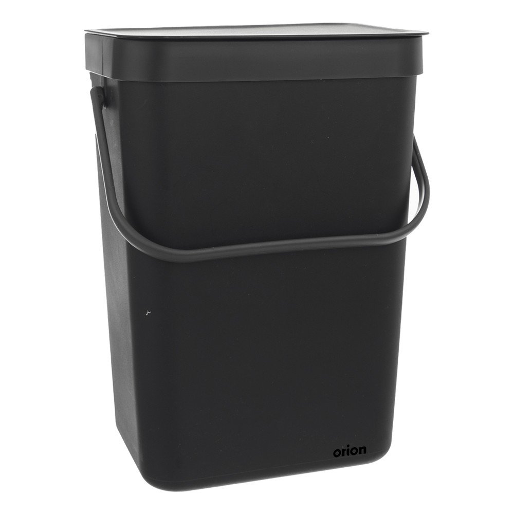 Črn plastičen koš za smeti 10 l