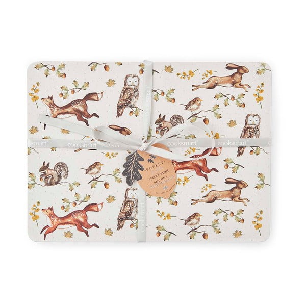 Pogrinjki v kompletu 4 ks iz plute 21x29 cm Forest Fable – Cooksmart ®