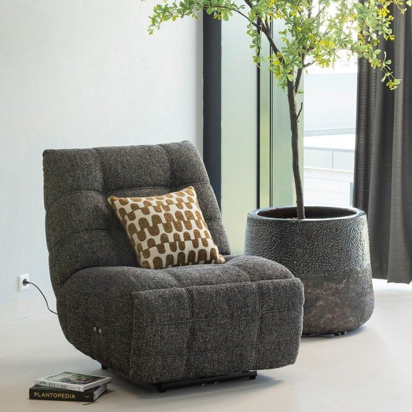 Antracitno siv fotelj za sprostitev z nastavljivim naklonom Hein – WOOOD-image-1