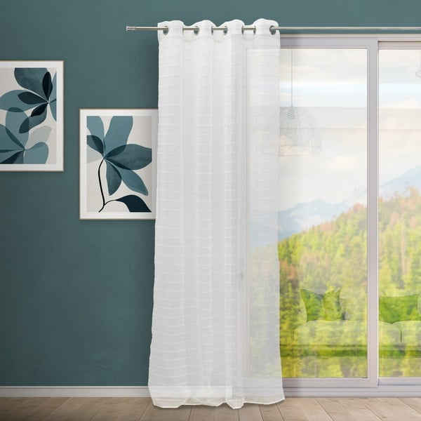Bela prosojna zavesa 140x260 cm Path – Casa Selección-image-1