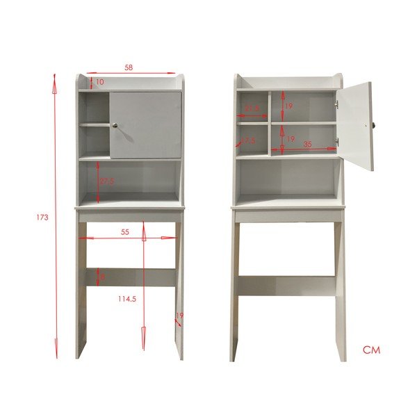 Bela visoka omarica za pralni stroj ali WC 58x173 cm Laundry – Tomasucci-image-4