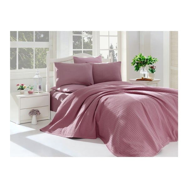 Vijolična bombažna posteljnina za zakonsko posteljo, 220 x 240 cm