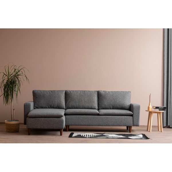 Svetlo siva kotna sedežna garnitura (levi kot) Lungo – Balcab Home-image-1