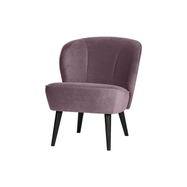 Vijoličen žameten fotelj Sara – WOOOD