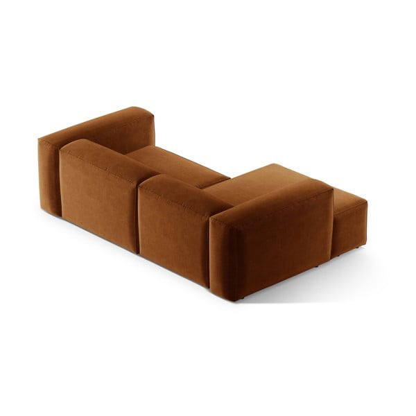 Opečnato oranžna kotna sedežna garnitura (levi kot/z ležalnikom) Bergamo – Cosmopolitan Design-image-4