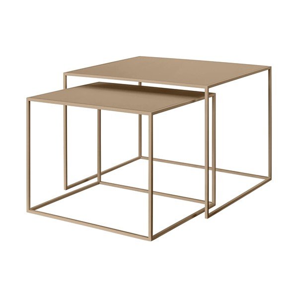 Svetlo rjave kovinske mizice v kompletu 2 ks 50x60 cm Fera – Blomus