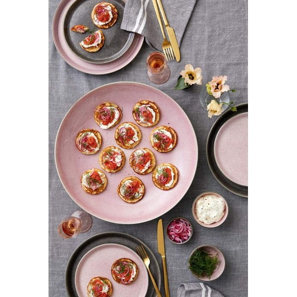 Rožnat/siv krožnik iz kamenine ø 27 cm Gastro Grey/Light Pink – Bitz-image-4
