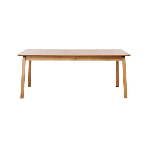 Raztegljiva jedilna miza z mizno ploščo v hrastovem dekorju 95x190 cm Bari – Unique Furniture