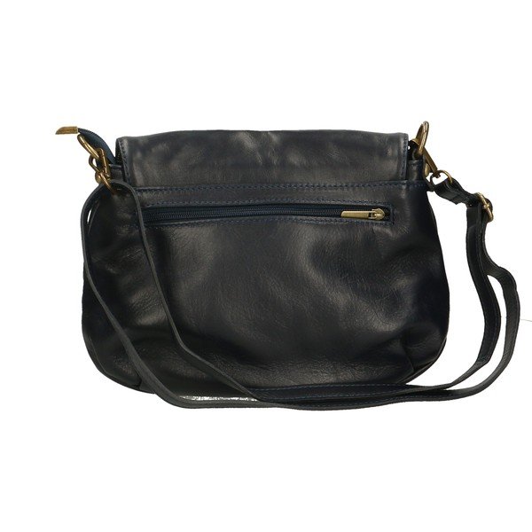 Temno modra usnjena torbica Chicca Borse Marrone-image-2
