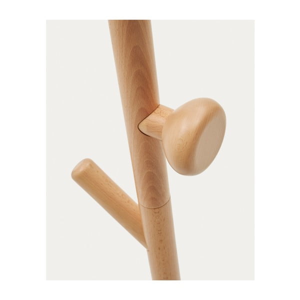 Obešalnik iz masivne bukve v naravni barvi 46x170 cm Nadue – Kave Home-image-3