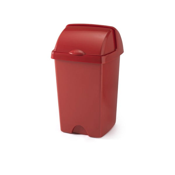Velik rdeč za odpadke koš Addis Roll Top, 31 x 30 x 52,5 cm