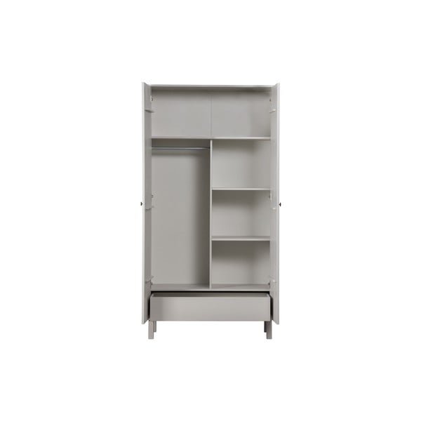 Svetlo siva garderobna omara iz masivnega bora 100x195 cm Madu – WOOOD-image-3