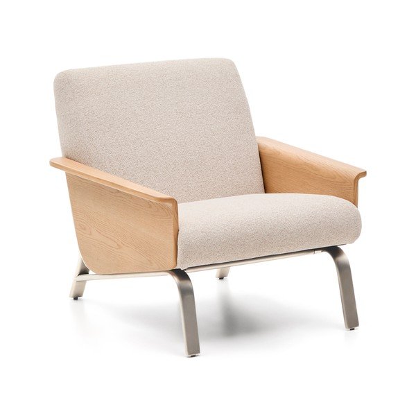 Bež fotelj iz šenilje Amsen – Kave Home