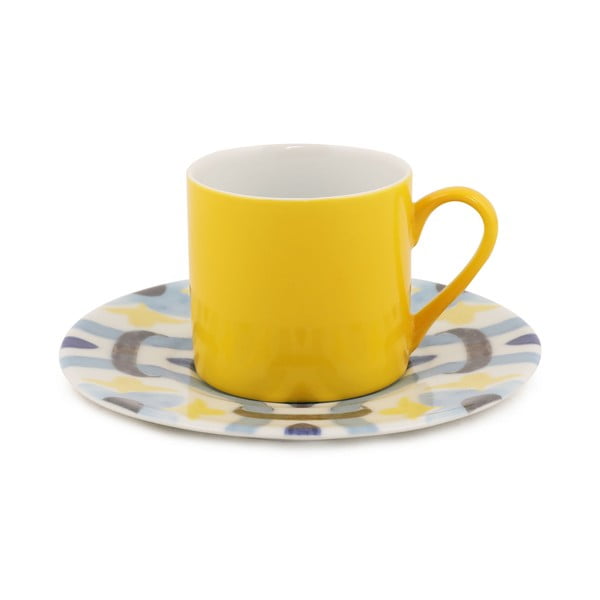 Komplet 4 skodelic in krožnikov Kütahya Porselen Geometric, 90 ml-image-3