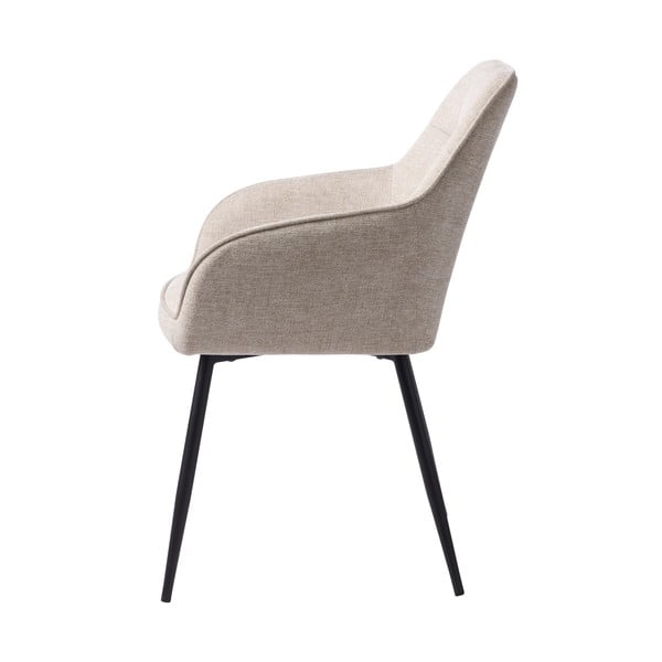 Bež oblazinjen jedilni stol z nasloni za roke Nolan – Unique Furniture-image-3