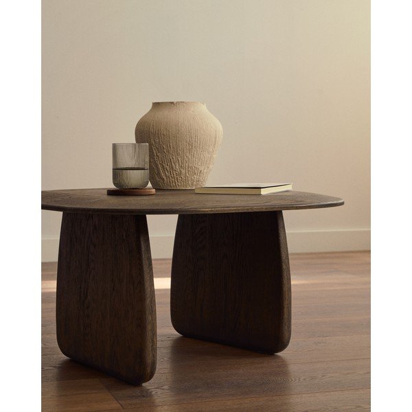 Stranska mizica iz masivnega hrasta 70x71 cm Pirita – Kave Home-image-1