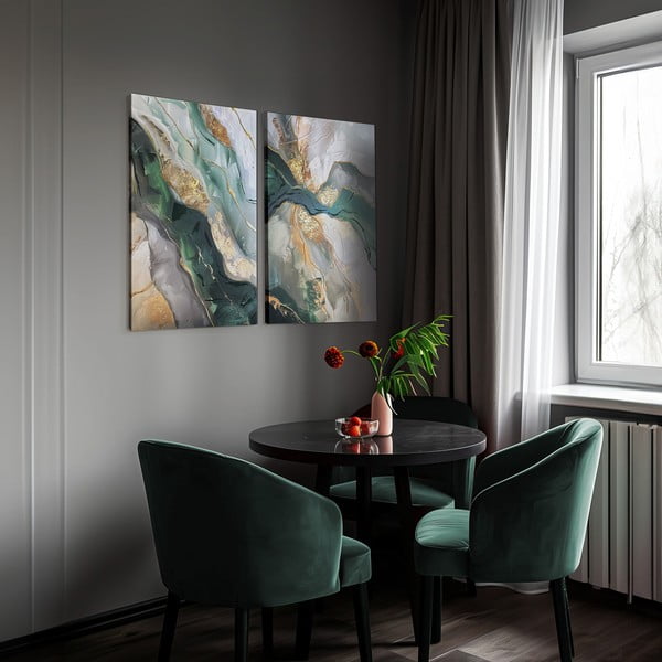 Slike z elementi ročne poslikave v kompletu 2 ks 50x70 cm Aventurine – Styler-image-2