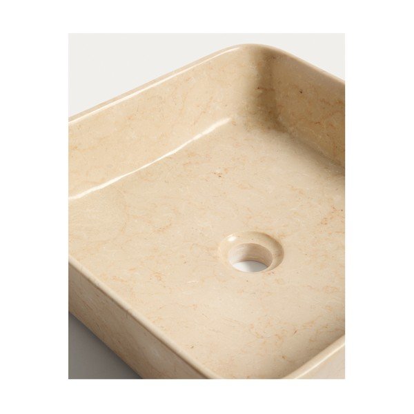 Bež kamnit umivalnik 40x40 cm Darnen – Kave Home-image-4