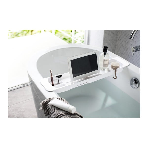 Bela nastavljiva polica za kopalno kad YAMAZAKI Tower-image-2