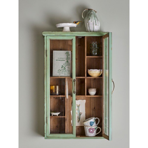 Zelena vitrina iz masivne jelke 50x80x13,5 cm Hazem – Bloomingville-image-1