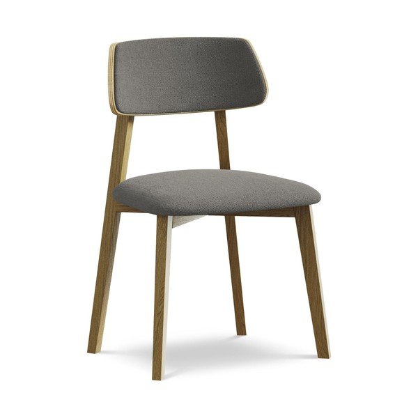 Siv jedilni stol iz masivnega lesa Niu – Makamii