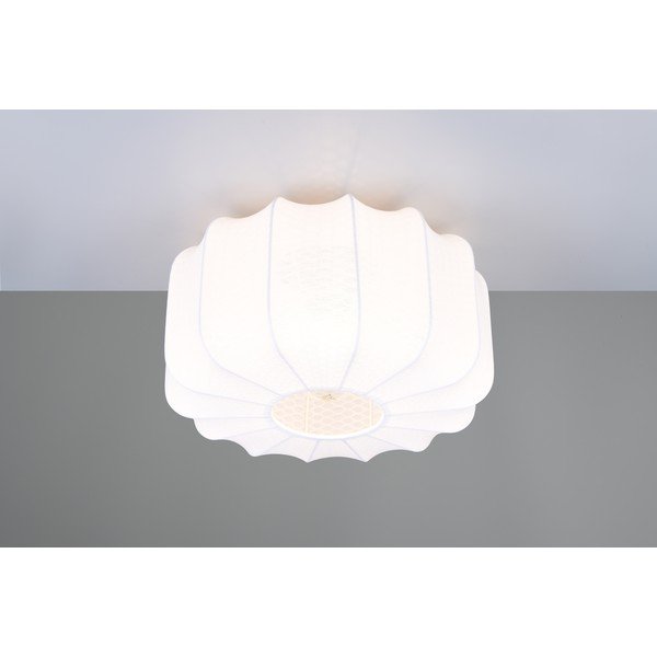 Bela kovinska stropna svetilka s tekstilnim senčilom ø 40 cm Madleine – Reality-image-2