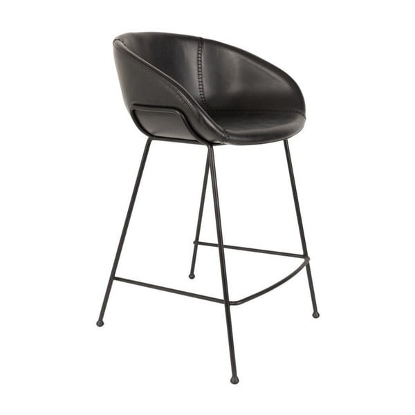 Komplet 2 črnih barskih stolov Zuiver Feston, višina sedeža 65 cm