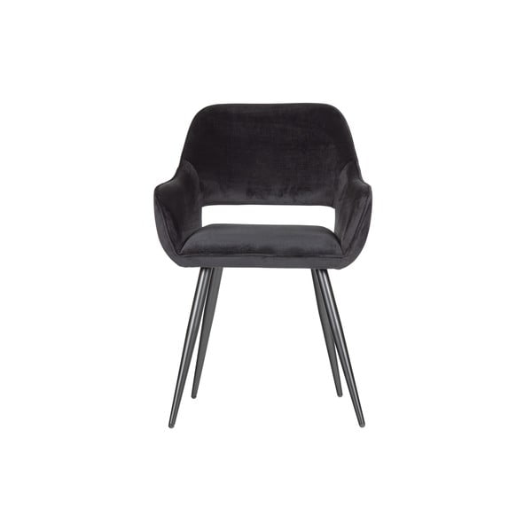 Črni oblazinjeni jedilni stoli v kompletu z nasloni za roke 2 ks Jelle – WOOOD-image-2