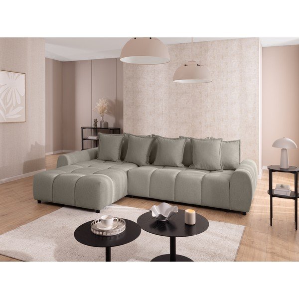 Sivorjava kotna sedežna garnitura (levi kot/z ležalnikom) Albane  – Ropez-image-1