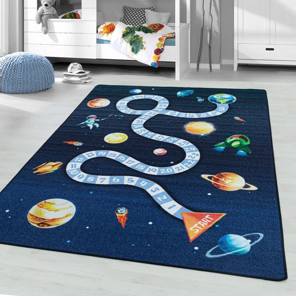 Temno modra otroška preproga 100x150 cm Play Space – Ayyildiz Carpets-image-1