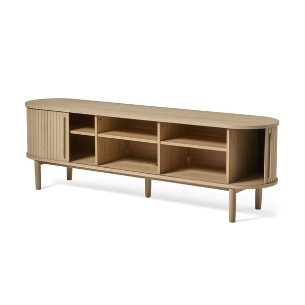 TV omarica v hrastovem dekorju v naravni barvi 180x56x40 cm Meta – Unique Furniture-image-1