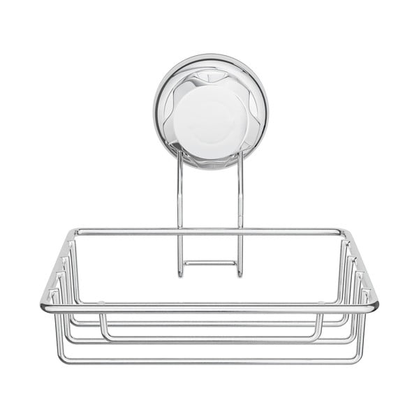 Jeklen podstavek za milo v srebrni barvi z namestitvijo brez vrtanja Bestlock Bath – Compactor