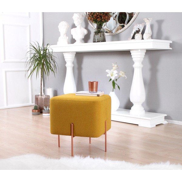 Gorčično rumen tabure Copper – Artie-image-2