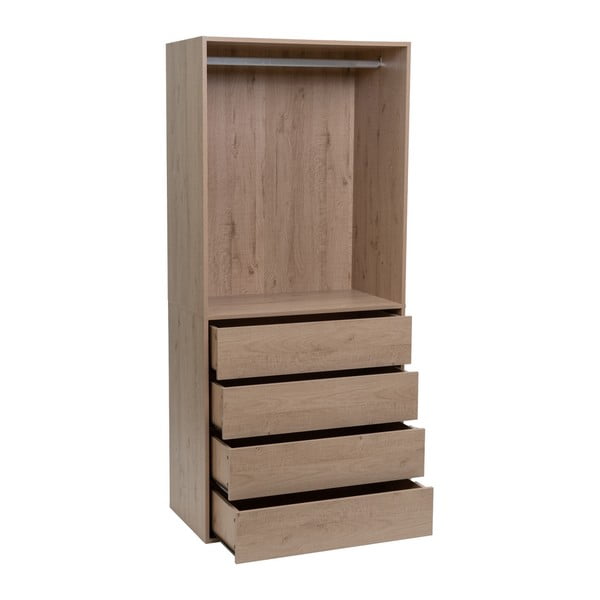 Odprta modularna garderobna omara v hrastovem dekorju 80x180x45 cm Modular – Casa Selección-image-1