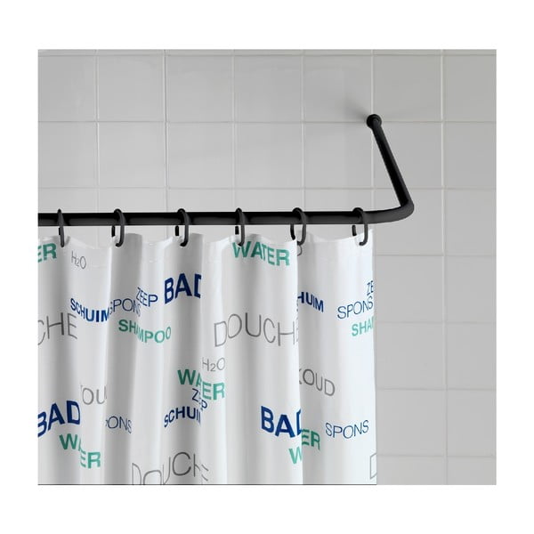 Črn univerzalen kotni drog za tuš zavese Wenko, ø 2 cm-image-1