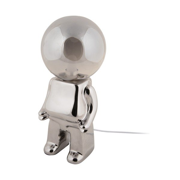 LED zatemnitvena namizna svetilka v srebrni barvi s steklenim senčilom (višina 27 cm) Ross – Leitmotiv