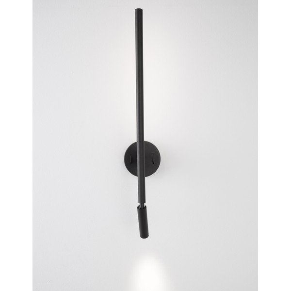 Mat črna aluminijasta LED stenska svetilka z upogljivo konstrukcijo Handy – Nova Luce-image-3