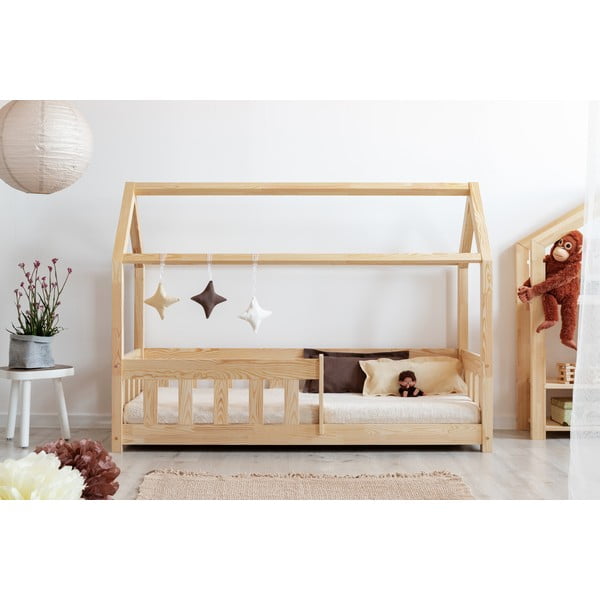 Otroška postelja v obliki hiške iz borovega lesa 80x200 cm Mila MBP - Adeko