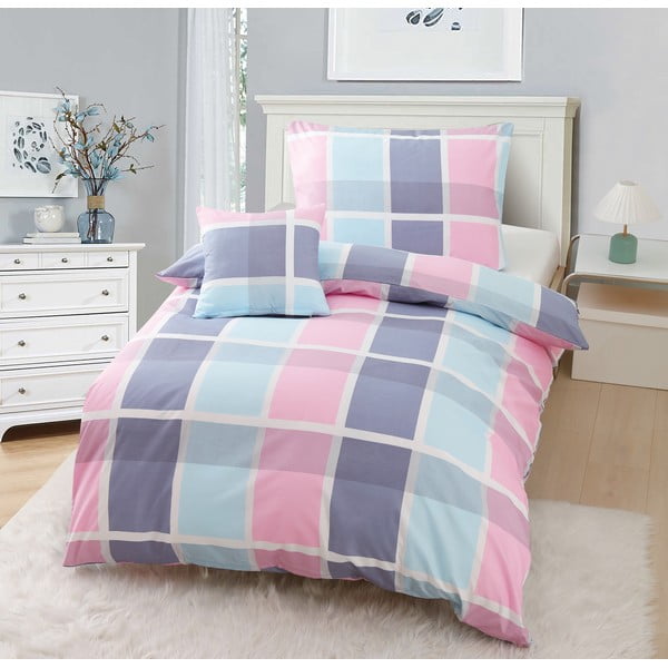 Rožnata/vijolična 3-delna posteljnina iz mikrosatena 140x200 cm Logan – My House