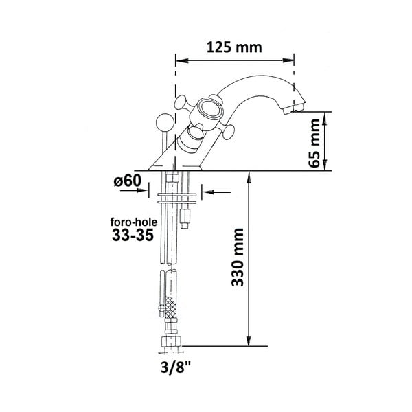 Stoječa armatura za umivalnik v bronasti barvi Antea – Sapho-image-3