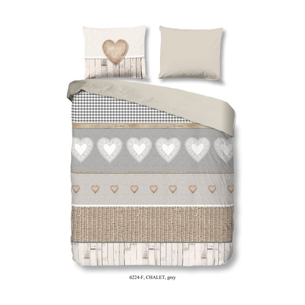 Flanelno bombažno posteljno perilo za enojno posteljo Good Morning Chalet, 140 x 200 cm