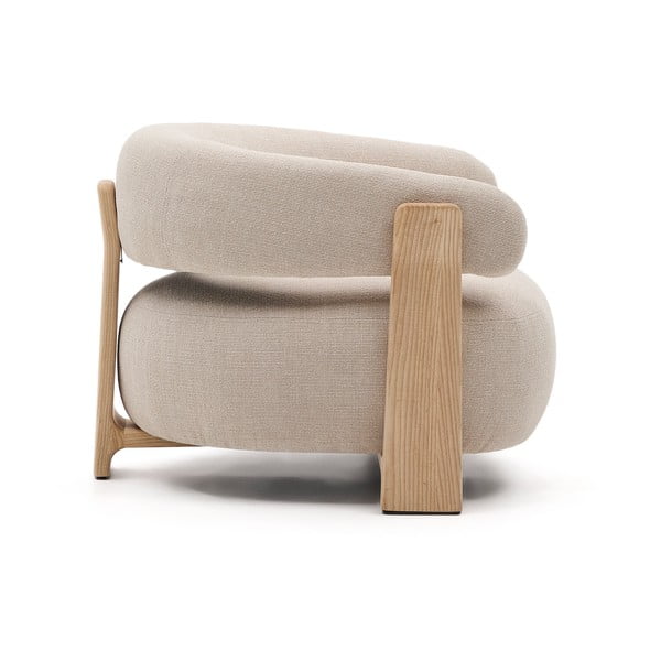 Bež fotelj iz šenilje Granite – Kave Home-image-3