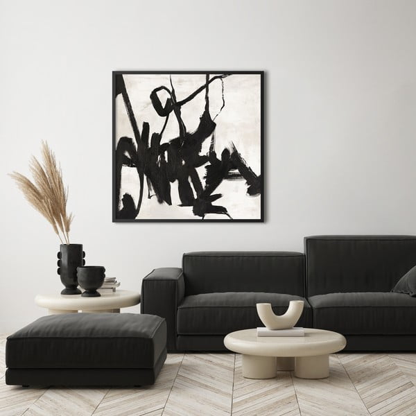 Ročno naslikana slika 100x100 cm Playblack 1 - Malerifabrikken-image-1