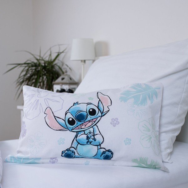 Bela bombažna otroška posteljnina za otroško posteljico 100x135 cm Lilo and Stitch "Ohana White" – Jerry Fabrics-image-3
