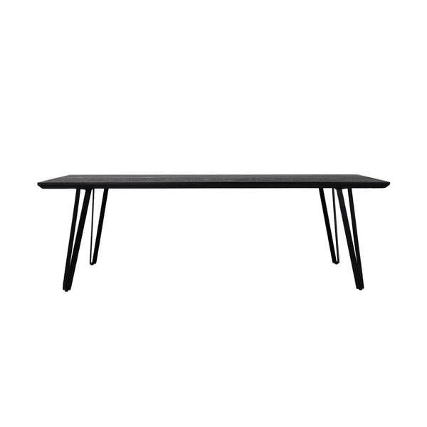 Črna jedilna miza s hrastovo mizno ploščo 100x240 cm Mylau – Light & Living