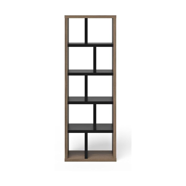 Črn/rjav regal v orehovem dekorju 70x198 cm Berlin – TemaHome