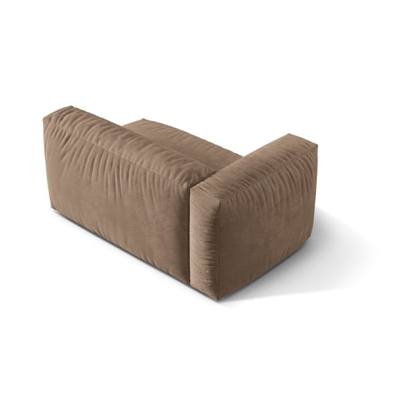 Svetlo rjav žameten modul za sedežno garnituro (levi kot) Martina – Micadoni -image-2