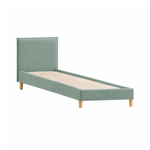 Zelena oblazinjena postelja z letvenim dnom 90x200 cm Tina – Ropez