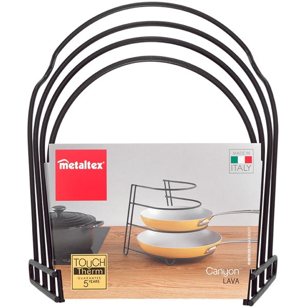 Črno stojalo za ponve Metaltex Canyon Lava-image-3