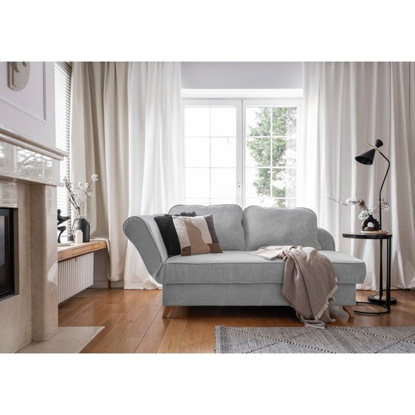 Svetlo siv ležalnik iz rebrastega žameta (levi kot) Chic Charlotte – Miuform-image-2